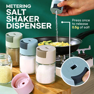 Kitchen Seasoning Bottle 0.5g Metering Salt Shaker Push Type Salt