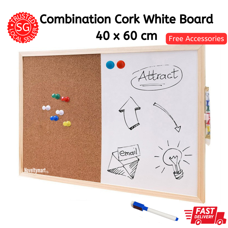 Combination Cork White Board 40 x 60 cm Shopee Singapore