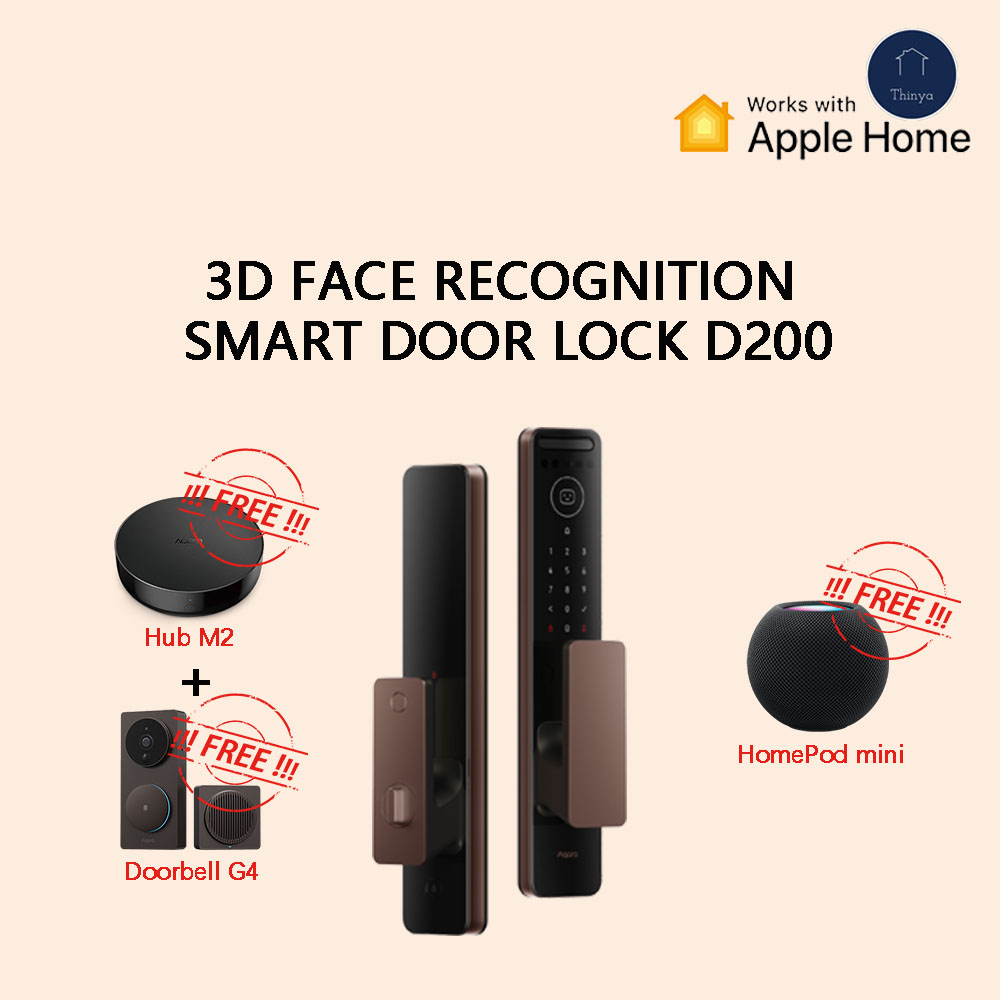[WITH INSTALLATION]Aqara 3D face smart door lock D200 access to HomeKit ...