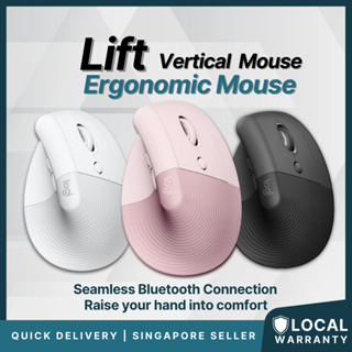 Logitech Lift Vertical Ergonomic Mouse for Business, Left - vertical mouse  - Bluetooth, 2.4 GHz - graphite