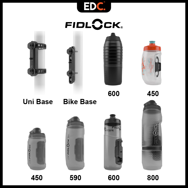 Fidlock Twist 600ml+Magnetic Mount Water Bottle, Black