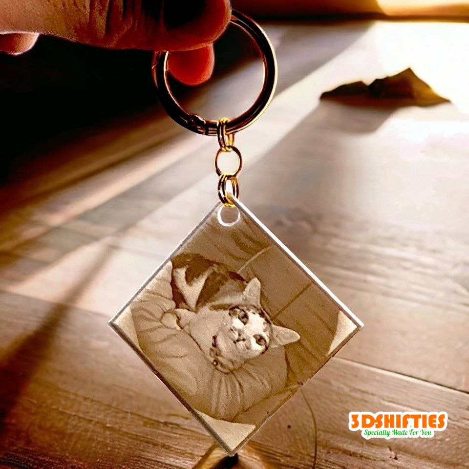 Personalized Lithophane Keychain Keepsake Unique Gifts for Family