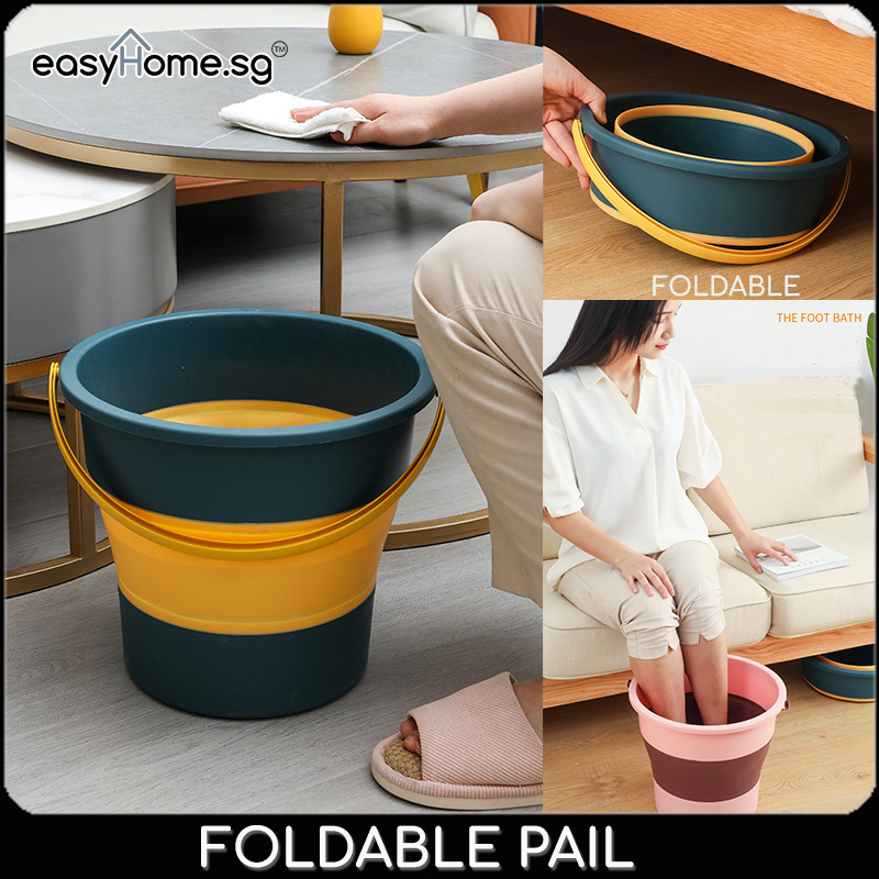 Easyhome.sg Foldable Pail Collapsable Bucket home kitchen bathroom ...