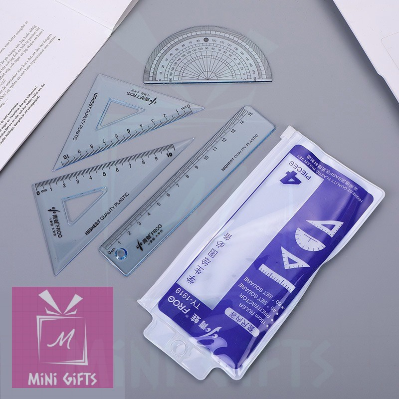 【Mini Gifts】🔥Wholesale Price🔥 4 Pieces Clear Math Geometry Tool Ruler ...