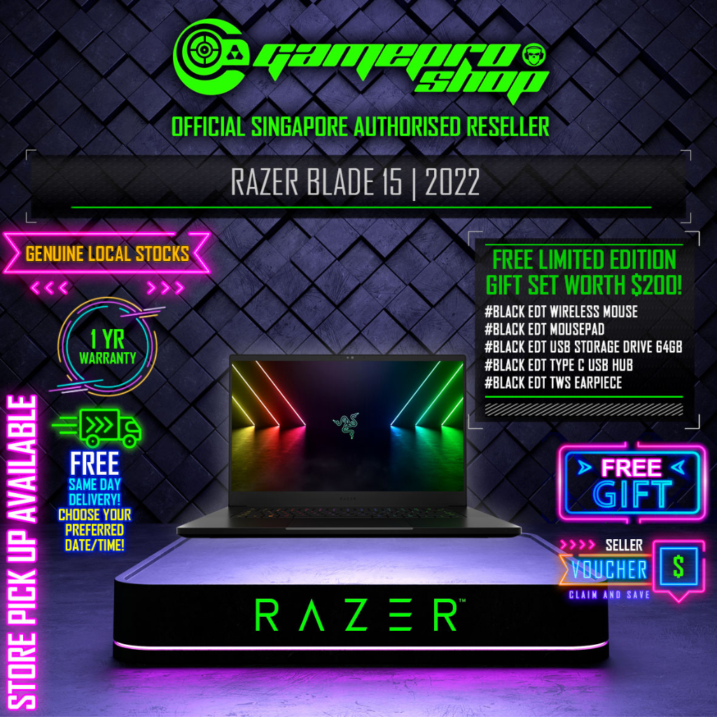 Razer Blade 15 Advanced Gaming Laptop | i7-12800H | RTX 3060 | 15.6 QHD 240hz | W11 | 1Y | RZ09-0421EED3-R341