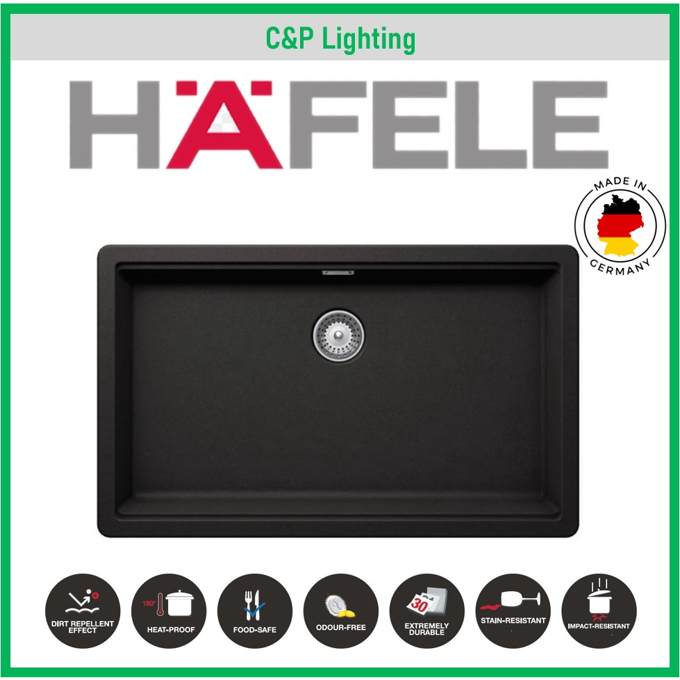 Hafele Granite Single Bowl Top / Under Mount Kitchen Sink 570.36.340