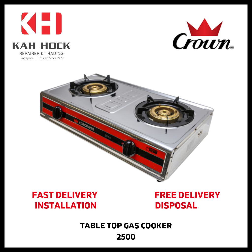 CROWN 2500 TABLE TOP GAS COOKER 1 YEAR MANUFACTURER WARRANTY + FREE