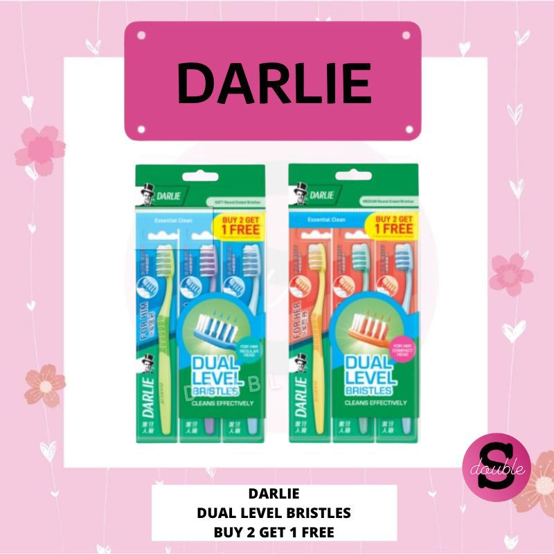 Darlie For Her/Him Toothbrush Dual Level Bristles, 3s | Shopee Singapore