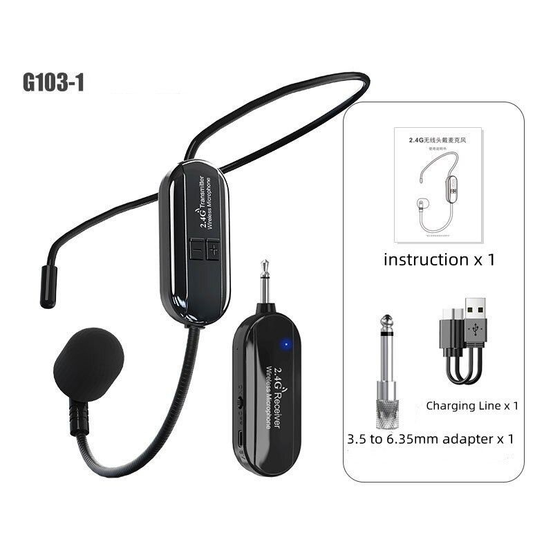 [SG Brand] Wireless Microphone Headset 2.4G Wireless Mic Headset 160 ft