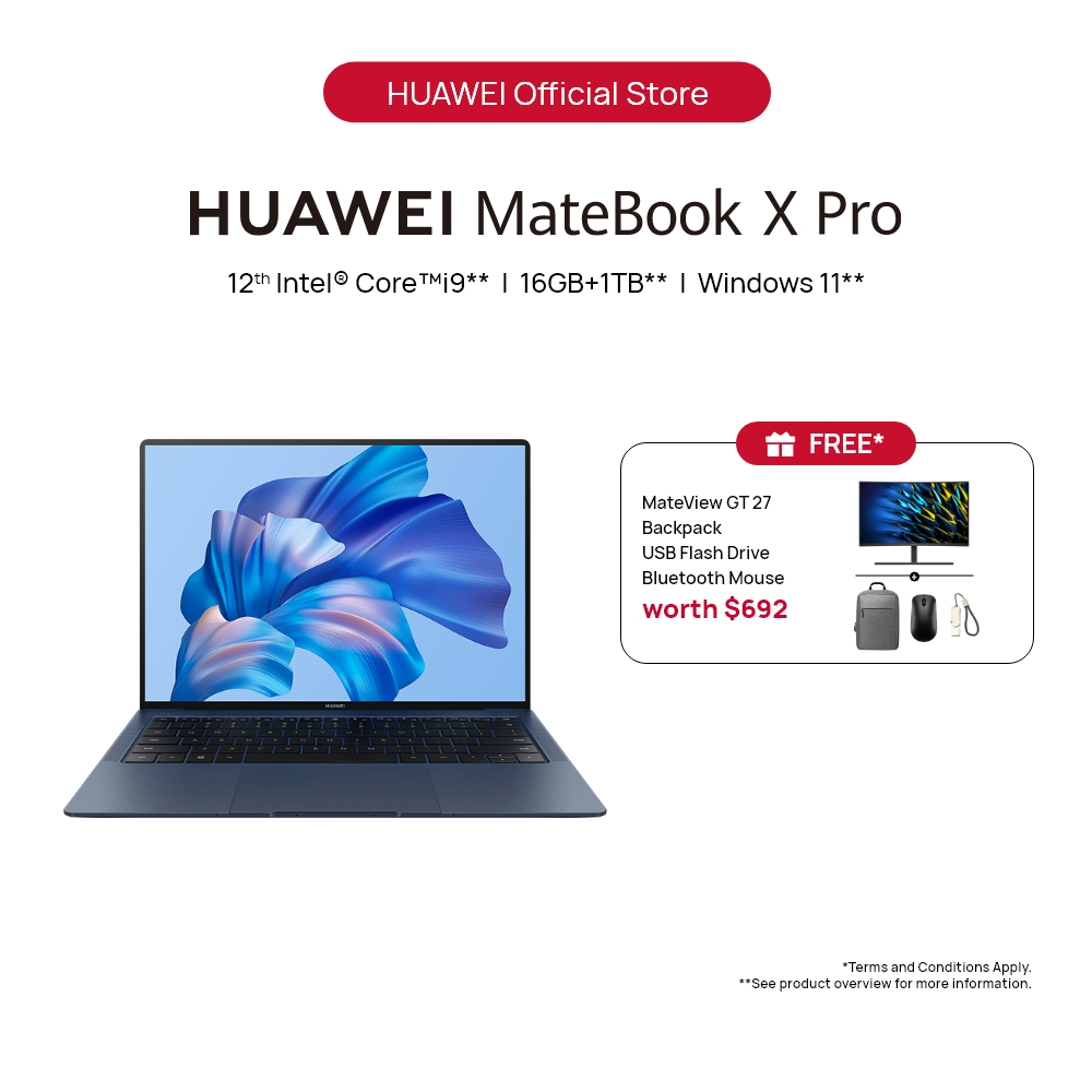 HUAWEI MateBook X Pro 12th Gen Intel Core i7 | Skin-Soothing Metallic Body | HUAWEI Real Colour FullView Display