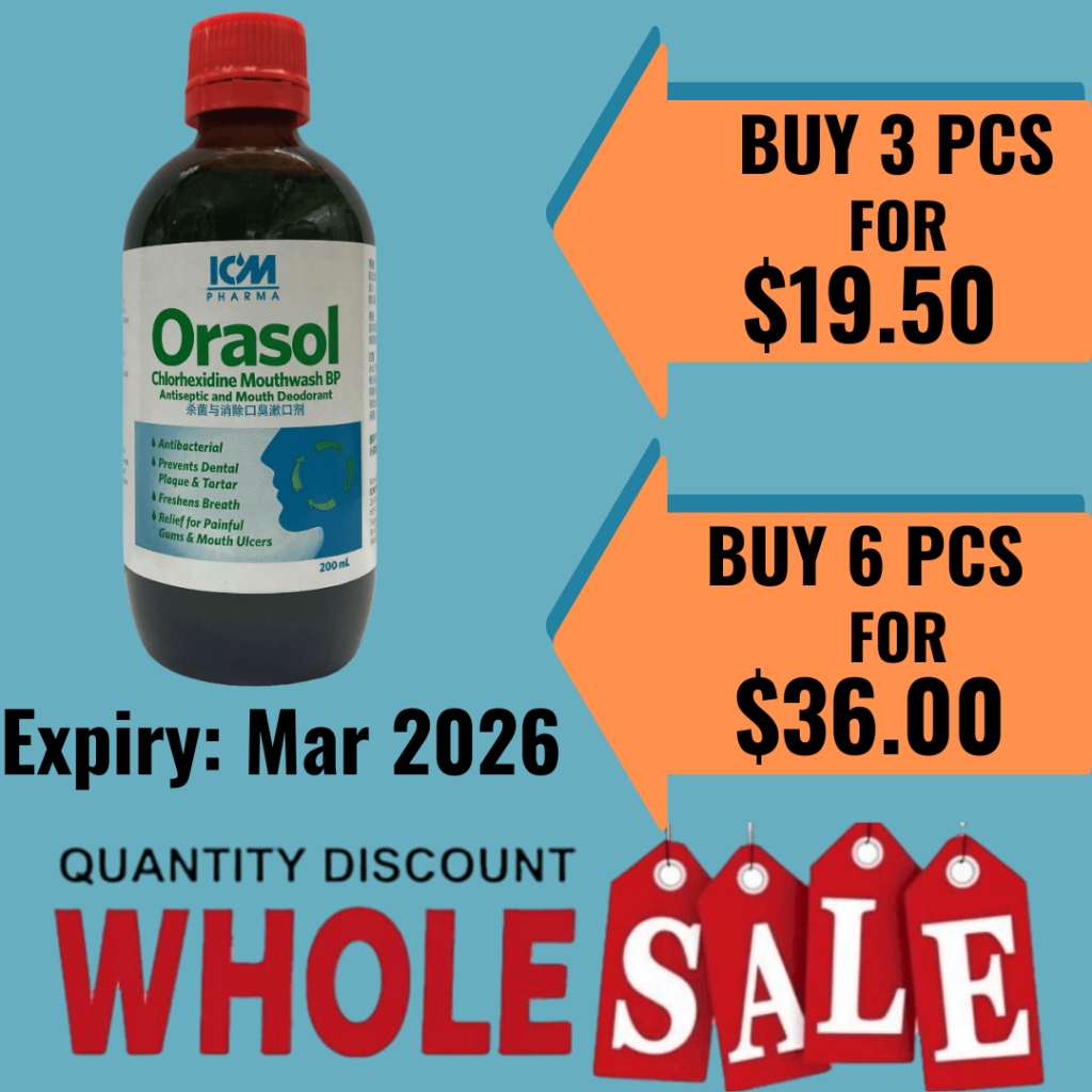 [PharmCare] Orasol Mouthwash BP 200ml Anti bacterial Prevent Dental