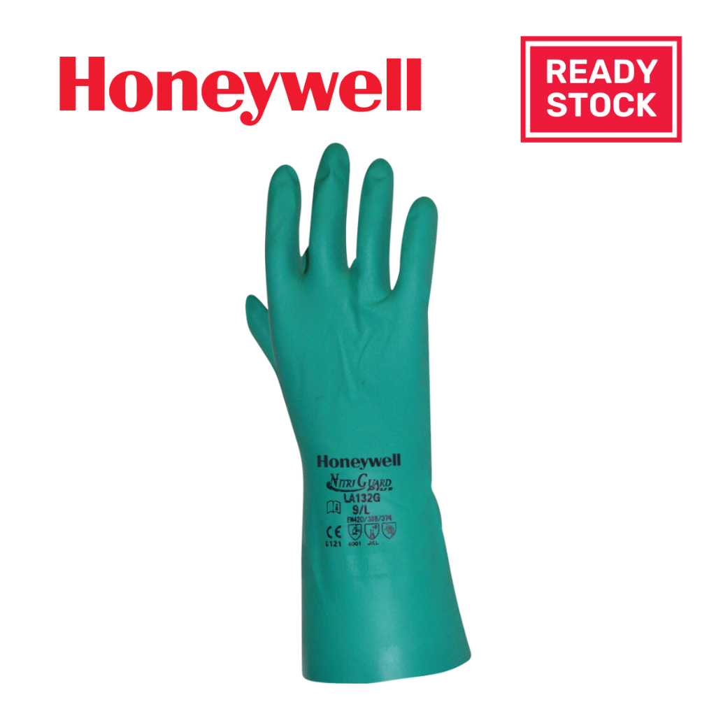 North by Honeywell NitriGuard Plus LA132G Hand Protection, Chemical Resistant Glove 15mil Lined