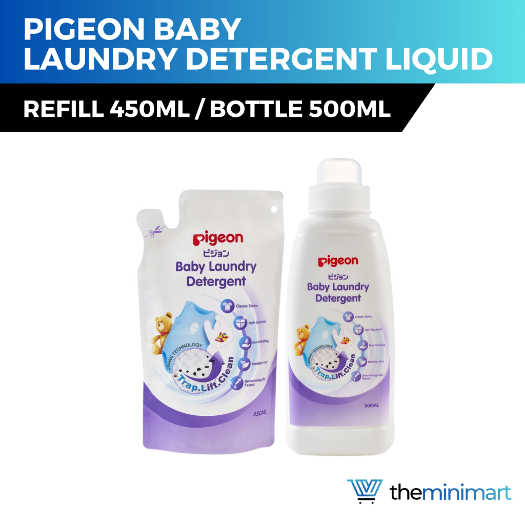 Pigeon Baby Laundry Detergent 500ml Liquid Bottle 450ml Refill Shopee