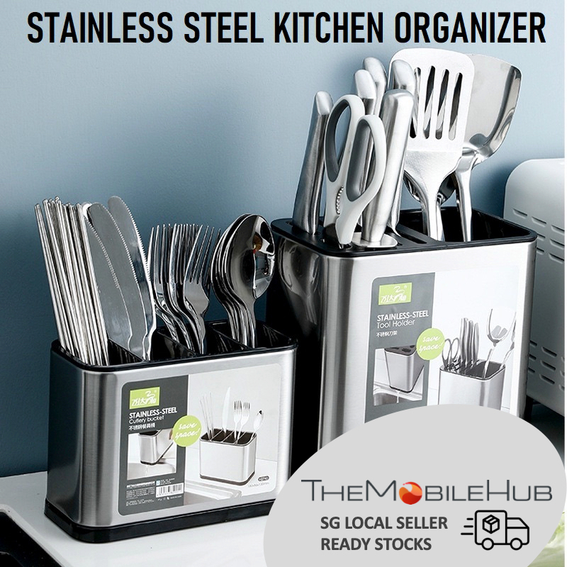 Feidash Stainless Steel Cutlery Holder Utensil Kitchen Knife Holder ...