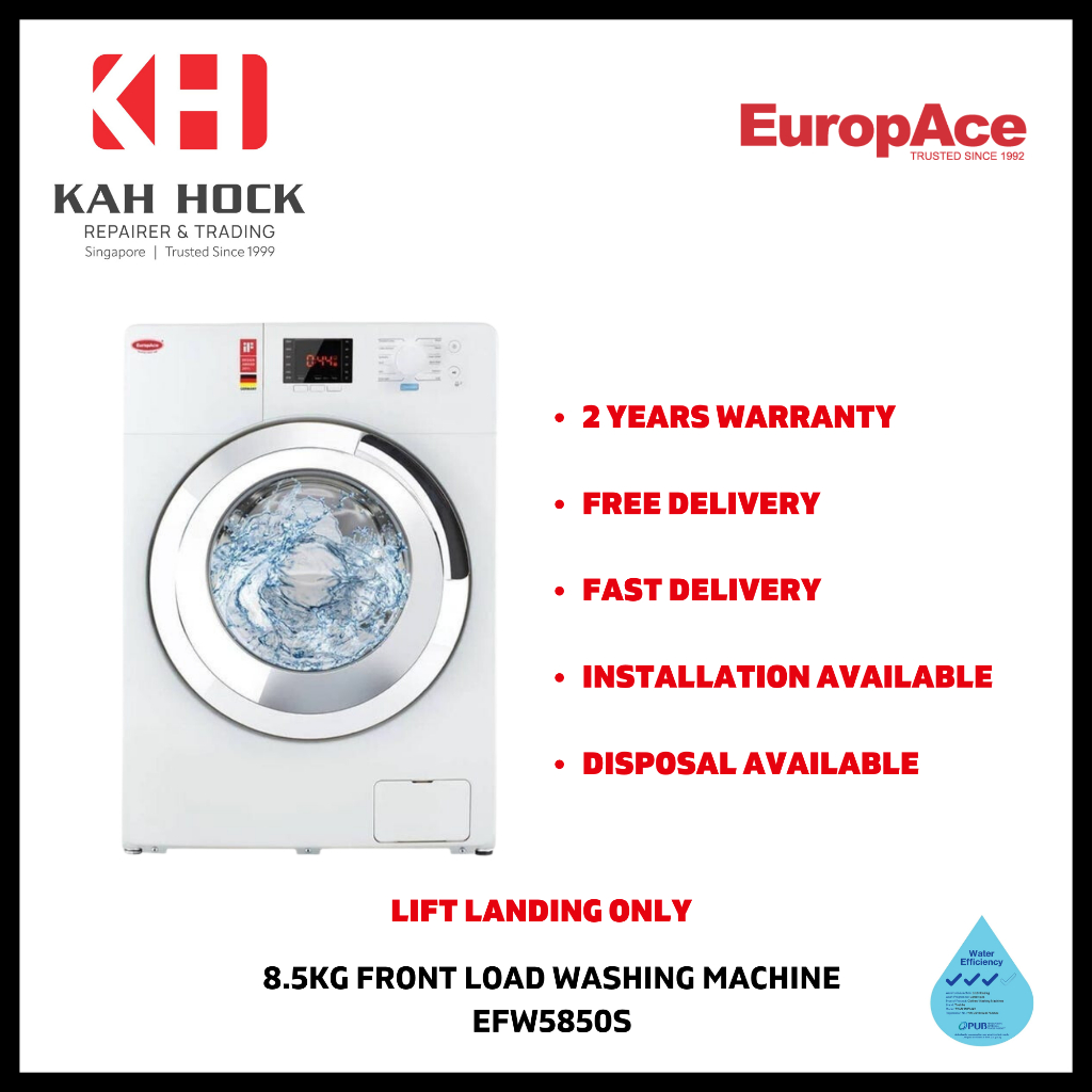 EUROPACE EFW5850S 8.5KG FRONT LOAD WASHING MACHINE 2 YEARS
