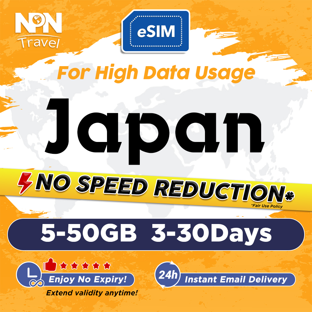 Japan ESIM 3-30 Days 5-20GB 4G Data | Instant 24h Email Delivery | High ...