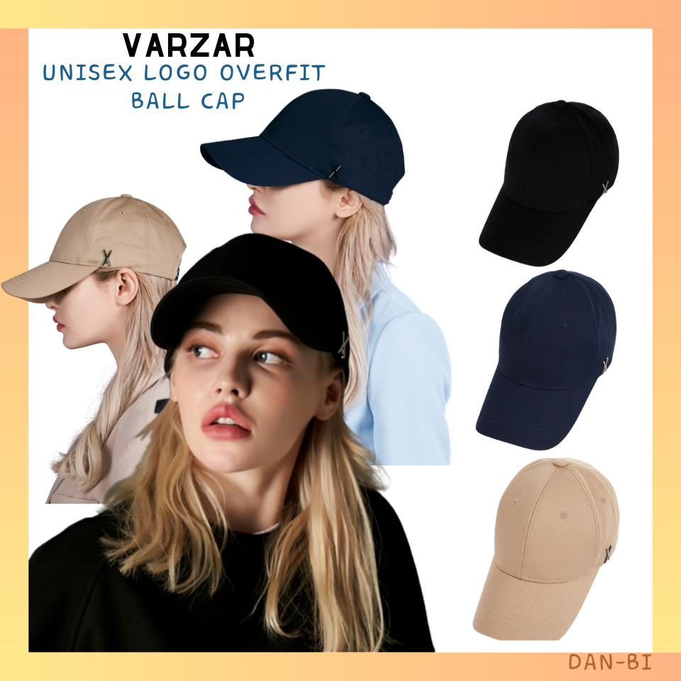 VARZAR] stud unisex logo overfit ball cap / 3color free size