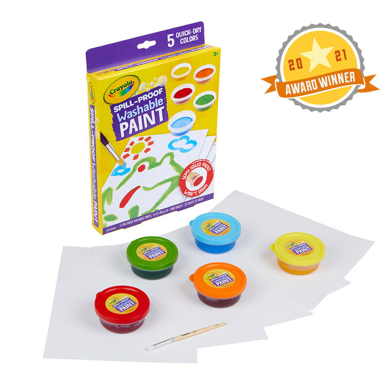 Crayola Spill Proof Paint Set, Washable Paint For Kids, Ages 3, 4, 5, 6