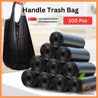 100pcs Small Trash Bags Black Trash Can Liners Disposable Plastic Garbage  Bag