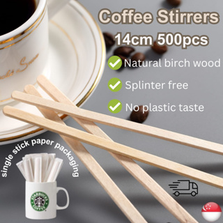 Disposable Birchwood Tea Wood Coffee Stir Sticks Wooden Stirrers 500 Pcs 7  Inch