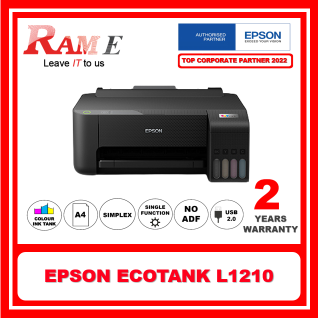 Epson Ecotank L1210 A4 Colour Ink Tank Printer Shopee Singapore 6915