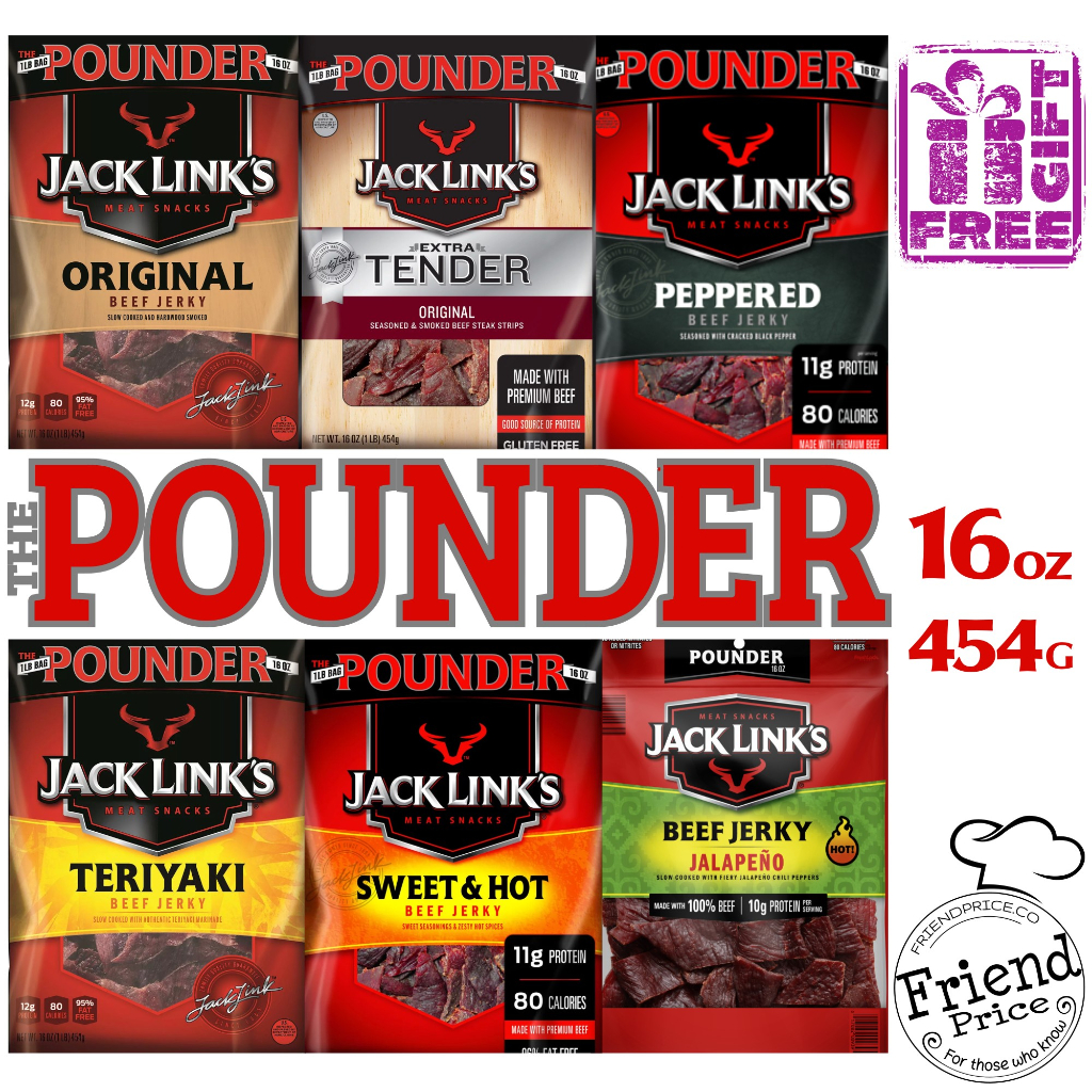 Jack Links The Pounder 1lb454g Bag Beef Jerky Oriteriyakisweet