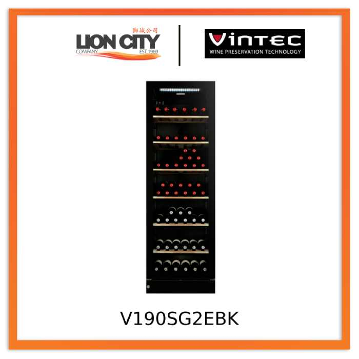 Vintec V190SG2EBK Noir Series Wine Cellar (155 Bottles) Shopee Singapore