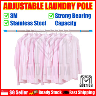 Extendable best sale laundry pole