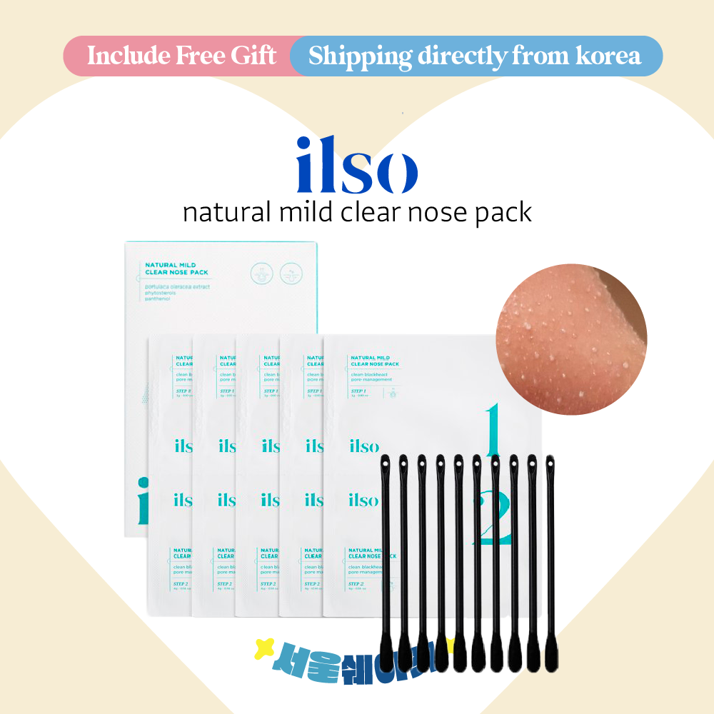 ilso Natural Mild Clear Nose Pack 5pc + Cotton Swab 10pcs