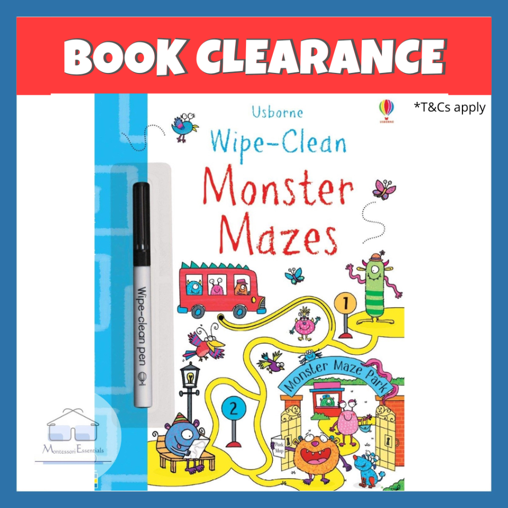 (Monster Mazes) Usborne Wipe Clean Book Children Early Educational Fun