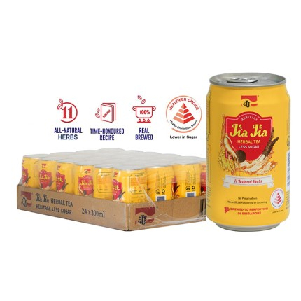 JJ Herbal Tea Less Sugar (300ml x 24cans) | Shopee Singapore