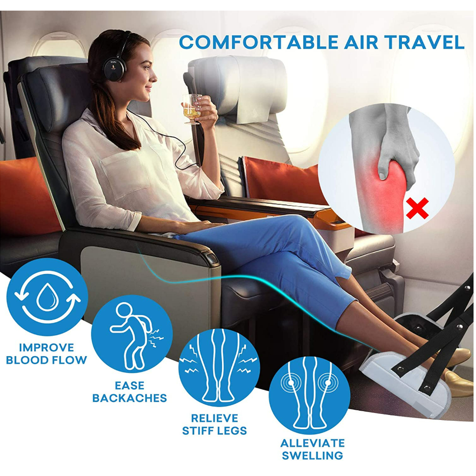(Adjustable) Foot Rest Airplane Foot Hammock Perfect Airplane or Office