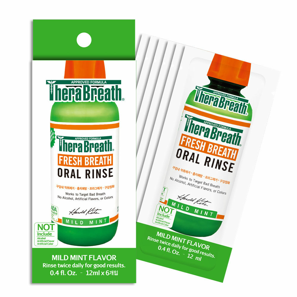 (SG Stock) TheraBreath Fresh Breath Oral Rinse Mouthwash Mild Mint