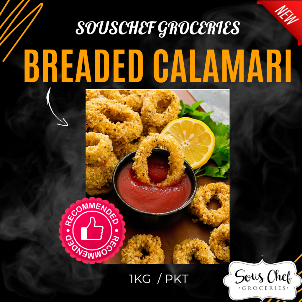 FROZEN BREADED CALAMARI / BREADED SQUID RING / 1KG FROZEN FOOD / FINGER