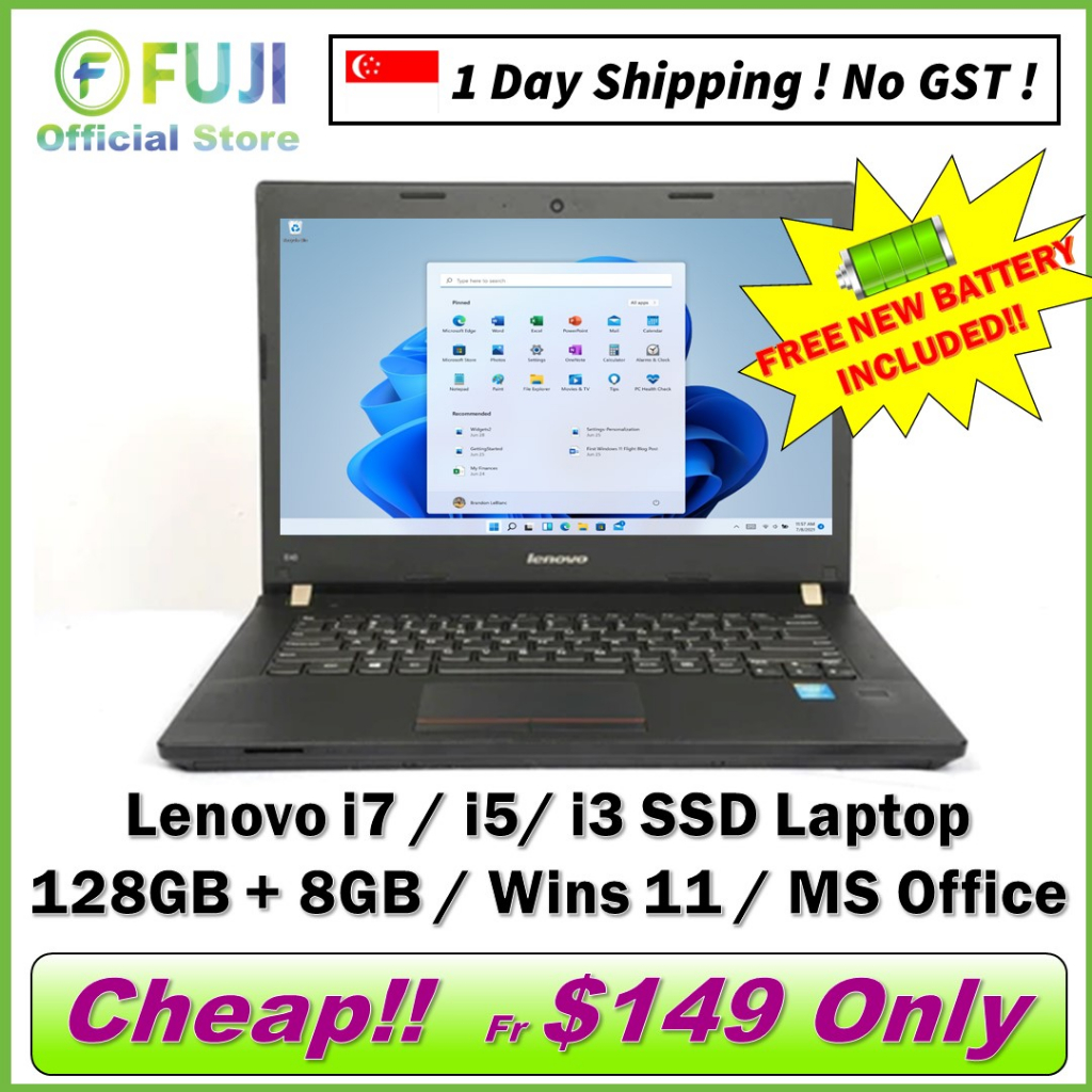 Lenovo Laptop / Intel i7 & Intel i5 / SSD Drive / 8GB RAM / Windows 11 + Free MS Office / Local Seller / Fast Shipping!