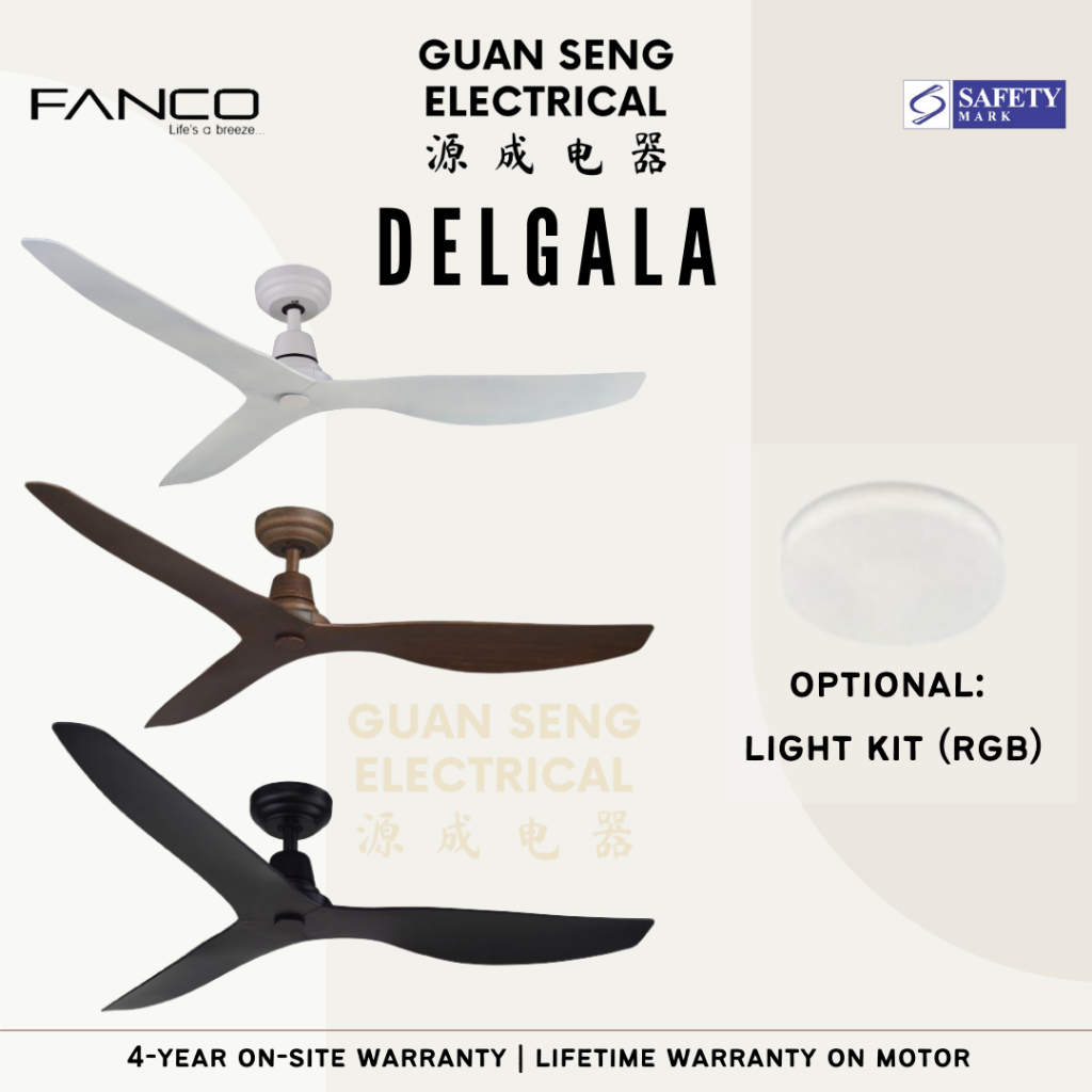 FANCO Delgala 45" 52" DC Motor Ceiling Fan with Remote Control Shopee Singapore