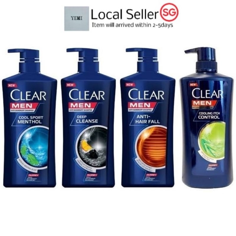 [SG STOCK]750ml clear anti dandruff men shampoo cooling itch control Anti hair fall fresh hair