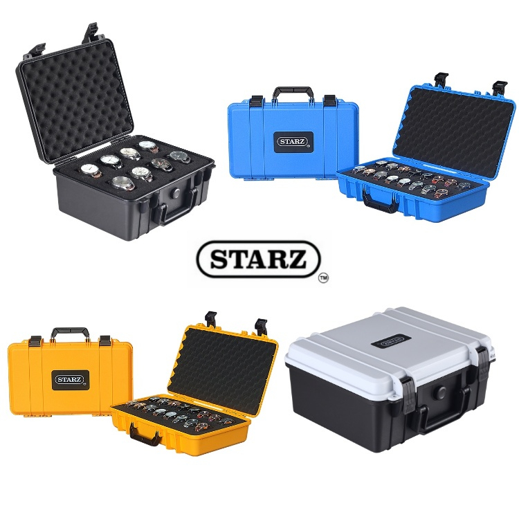 STARZ - 8 ,10 ,16 Slots Hard Case Anti Shock Plastic Watch Storage ...
