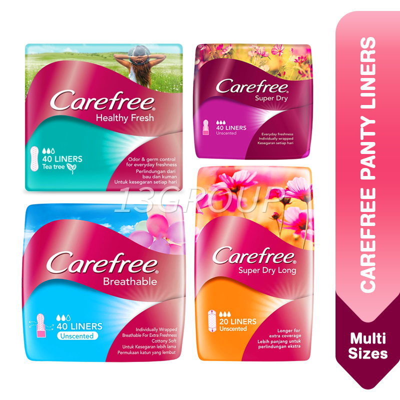 Carefree Panty Liners Original Breathable Healthy Fresh Super Dry, 20s