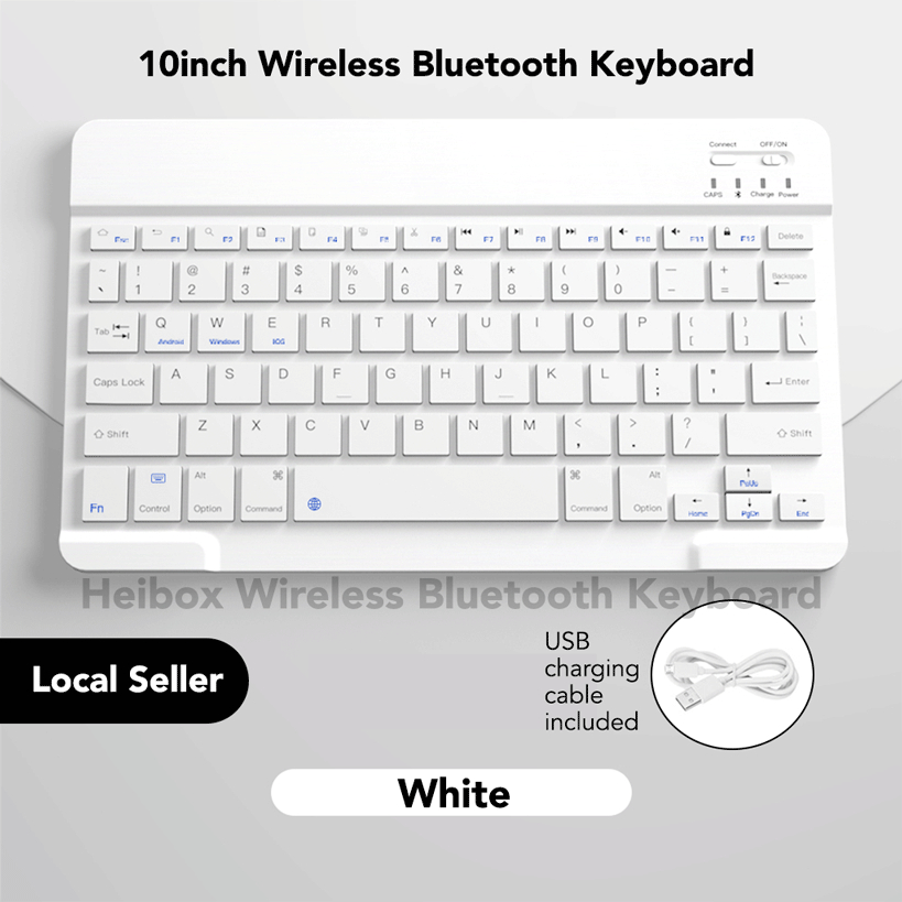 Heibox Wireless Bluetooth Keyboard with RGB LED Backlight Silent ...