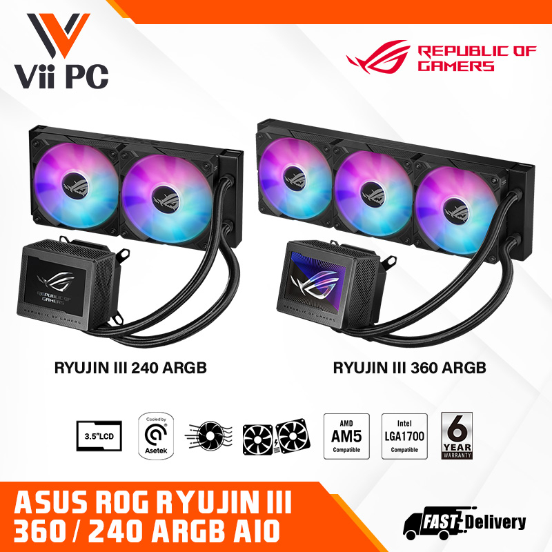 ASUS ROG Ryujin III 360 / 240 ARGB all-in-one liquid CPU cooler with ...