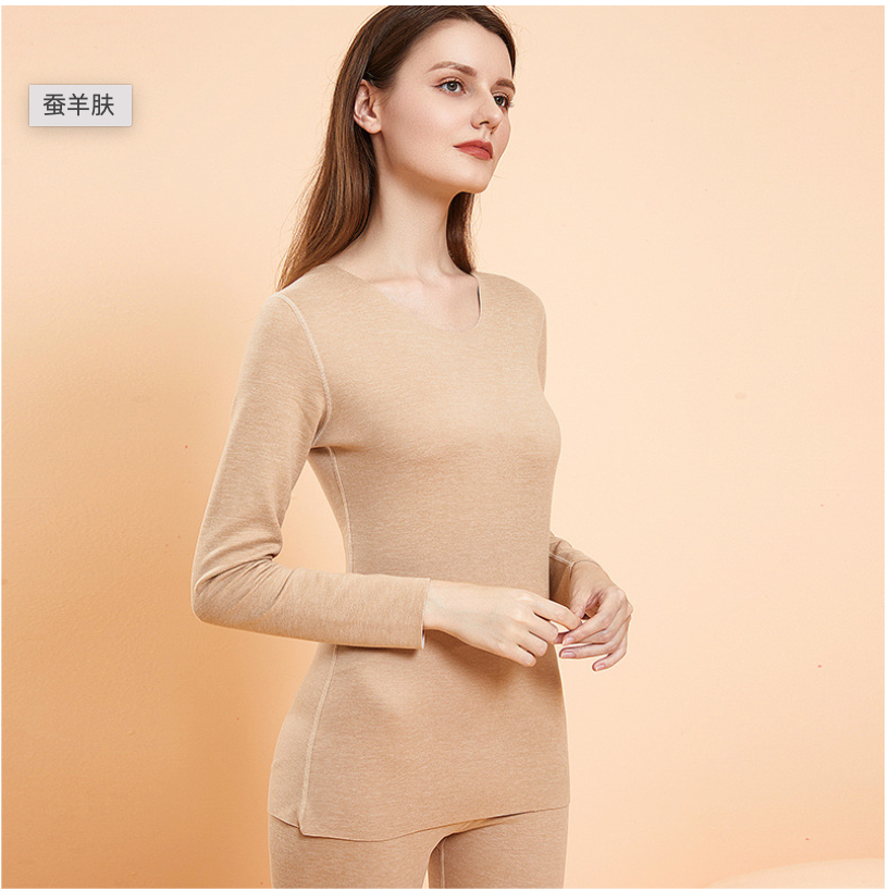 M 4XL 2pc Women Men Long John Thermal Winter Wear Top Bottom Set Wool Silk