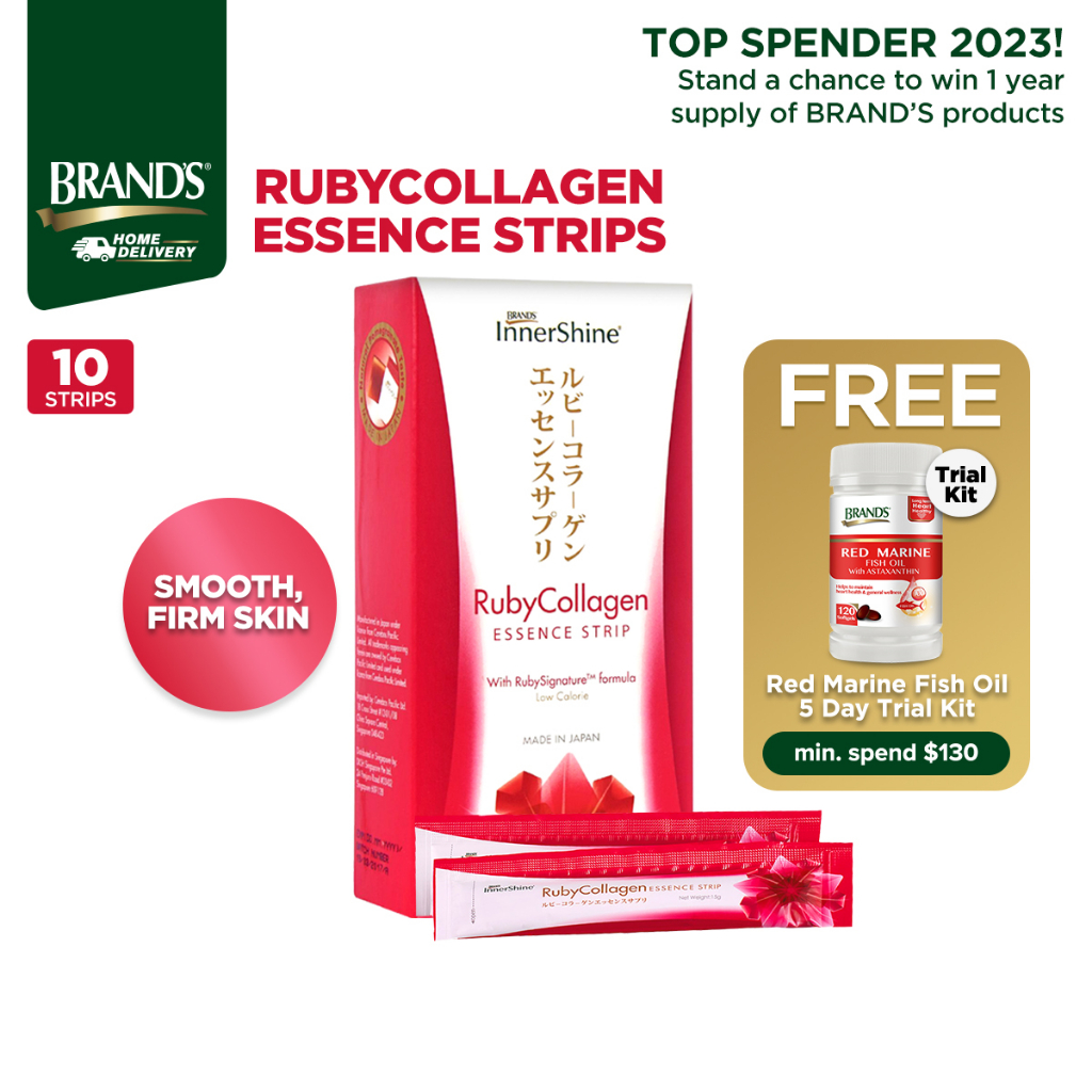 BRAND’S® InnerShine® RubyCollagen Essence Strips - Skin Rejuvenating Supplement for Ageing Skin [EXP 27OCT23]