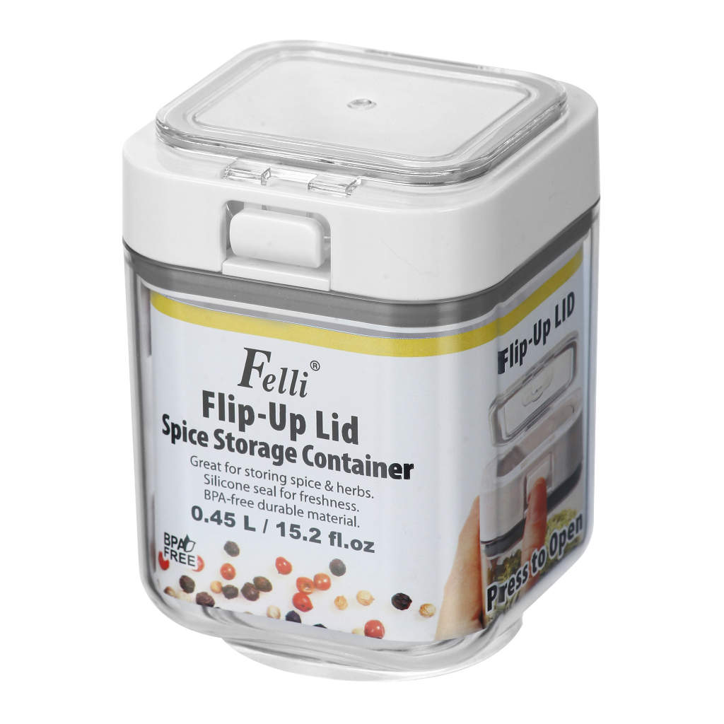 Felli Flip Up Lid Spice Storage Container 450ml | Shopee Singapore