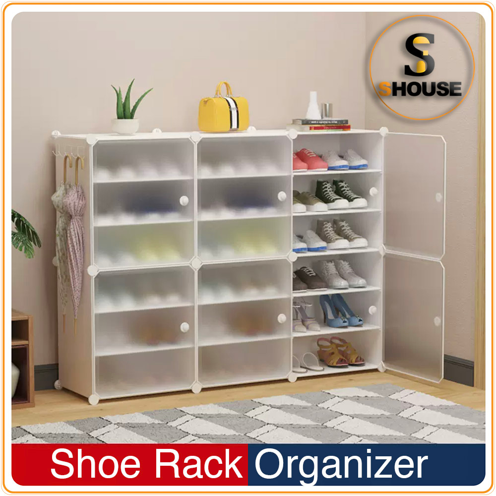 🏘️ Portable Shoe Rack Organizer with Door Shoe Storage Cabinet Easy ...