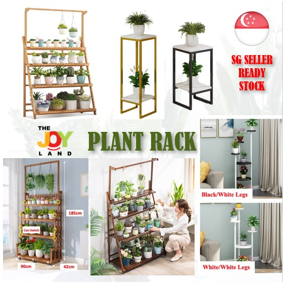 Wooden Plant Rack Planter Indoor Outdoor Hanging Gardening Wood Racks 2 ...