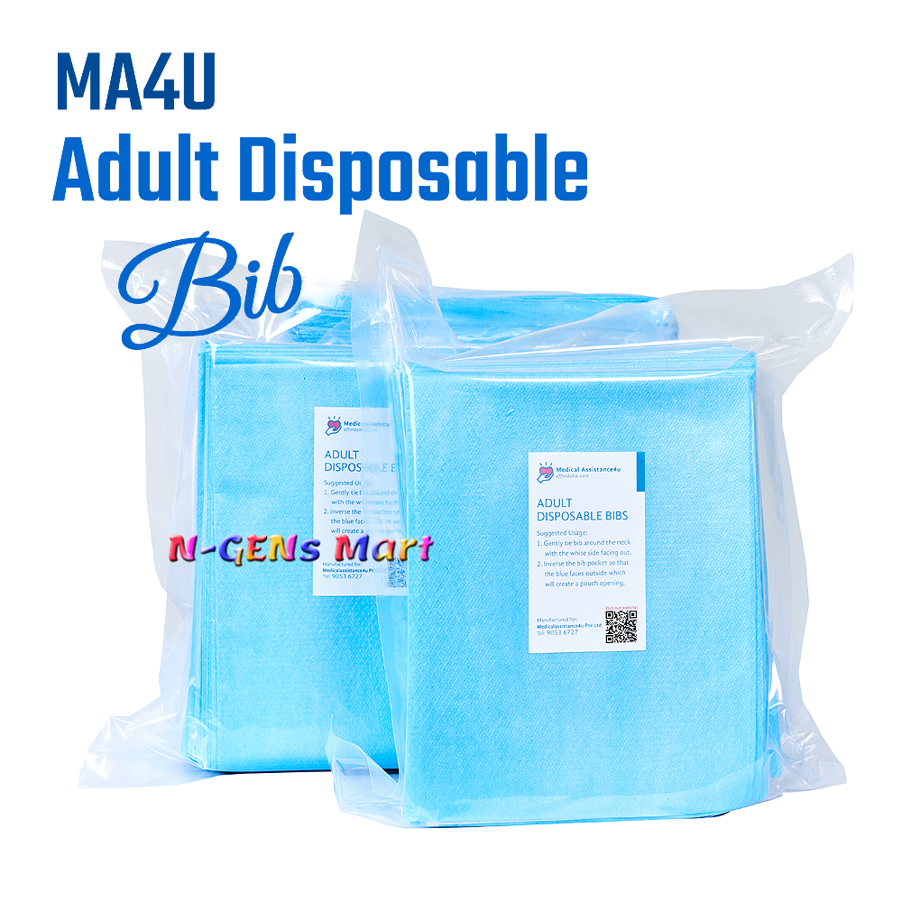 MA4U Adult Disposable Bibs With Pocket (2 Packs / 100 Pcs) Shopee