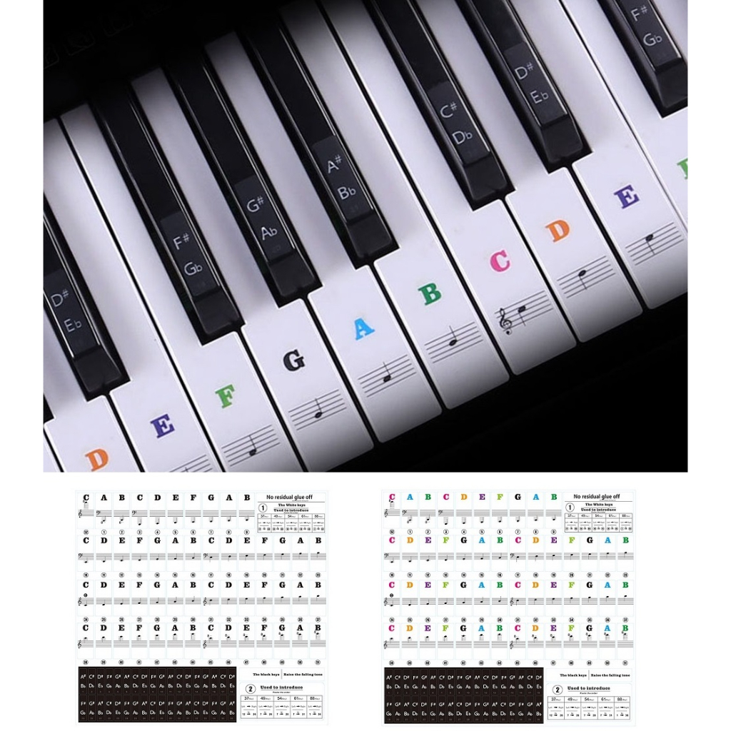 Piano Stickers Learning Key Labels Note 88/ 61/ 54/ 49 Keyboards ...