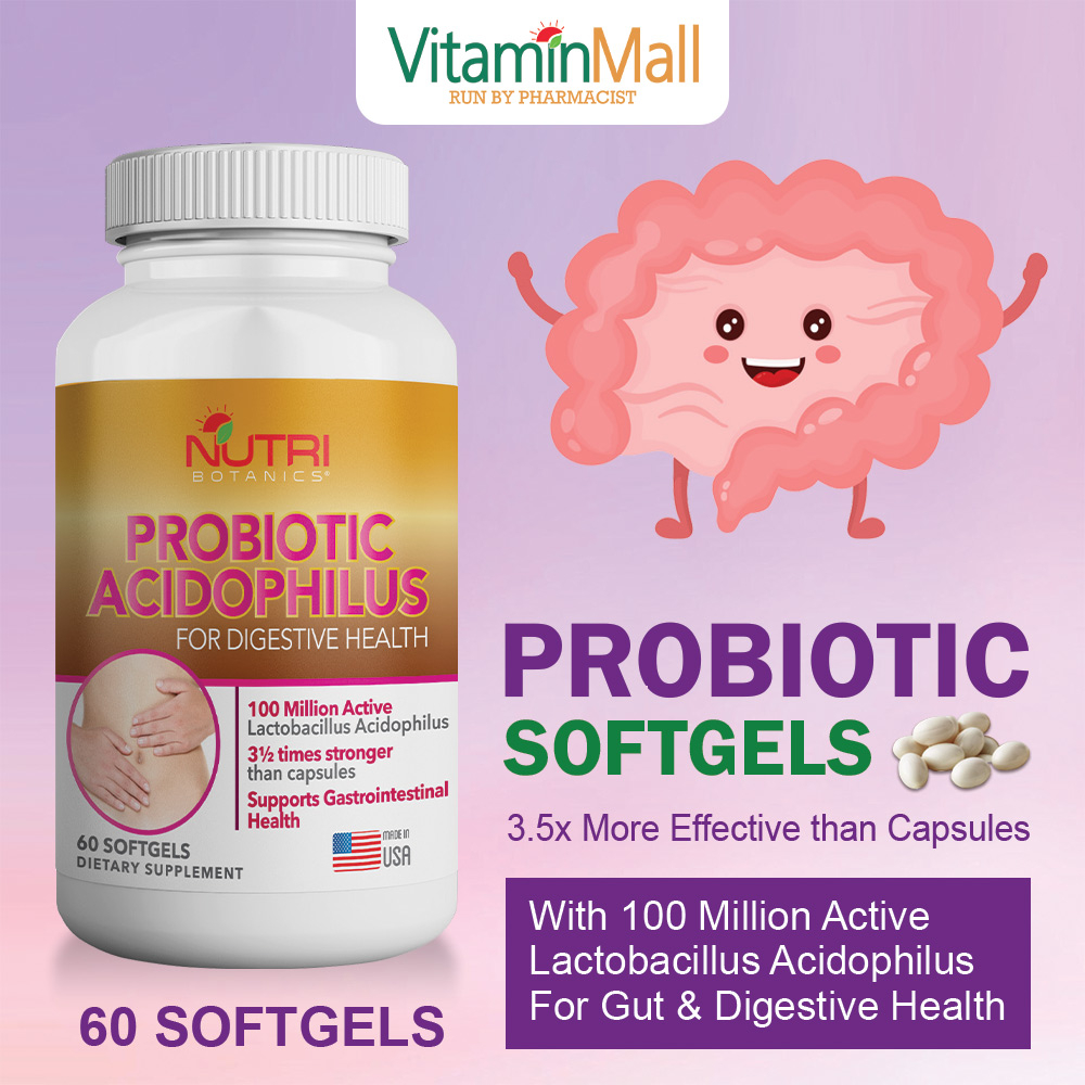 Nutri Botanics Probiotics Acidophilus - Shelf Stable Probiotic ...