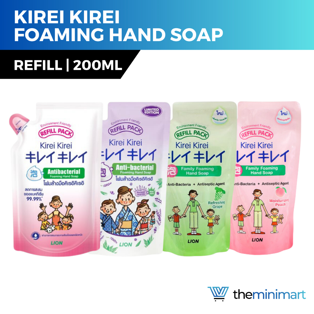 Kirei Kirei Hand Wash Refill 200ml AntiBacterial, Gentle Cleansing